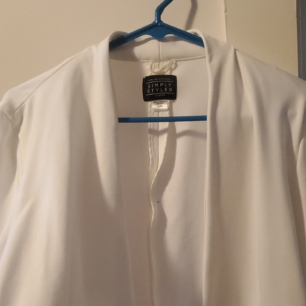 Simply Styled White Blazer Classic Suit Jacket